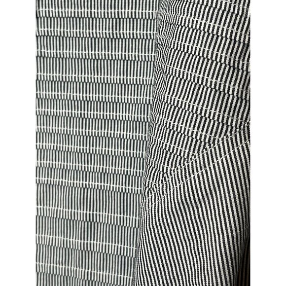 Larry Levine Plus Size 3X Gray Black Striped Button Down Blouse Career Workwear - Picture 11 of 11